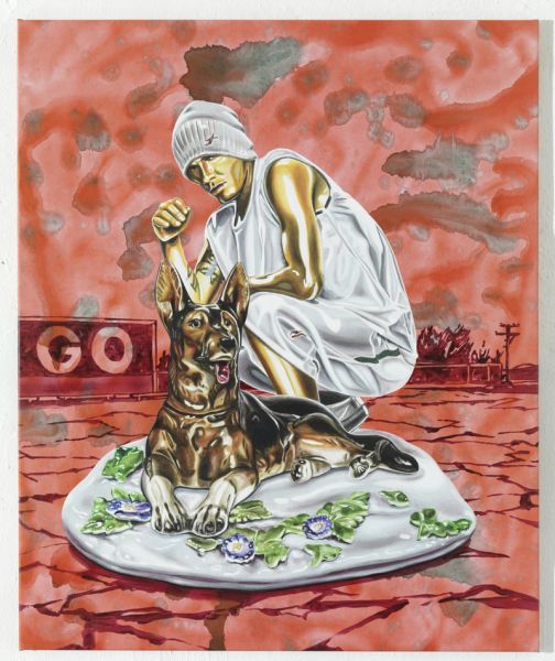 Andreas Amrhein, Rappers Delight: Go 2008, Acryl auf Leinwand, Hygiene Museum Dresden Sonderausstellung Tierisch Beste Freunde 2.3. Identifikation und Abgrenzung 2.3.2. Umgesetzte Zuschreibungen in der Kunst